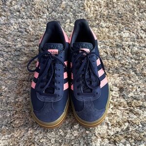 Adidas Dark Blue and Pink Sneakers